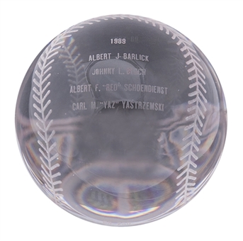 1989 Hall of Fame Crystal Induction Baseball- Barlick, Bench, Schoendienst, and Yastrzemski